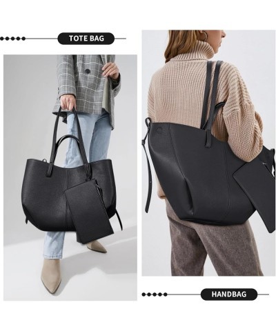 Tote Bag for Women Chic Leather Tote Handbag Fashion Large Shoulder Bags with Purse Underarm Bag Dumpling Bag Black $46.50 Totes