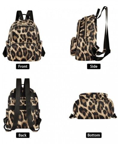 Brow-black Leopard Print Fashion Travel Backpack for Women Multi Pockets Lightweight Purse for Women-S Multicolor Small $18.5...