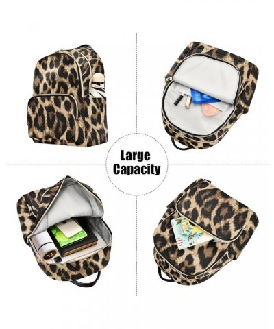 Brow-black Leopard Print Fashion Travel Backpack for Women Multi Pockets Lightweight Purse for Women-S Multicolor Small $18.5...