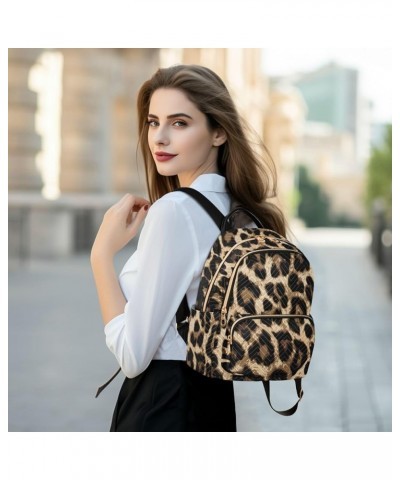 Brow-black Leopard Print Fashion Travel Backpack for Women Multi Pockets Lightweight Purse for Women-S Multicolor Small $18.5...