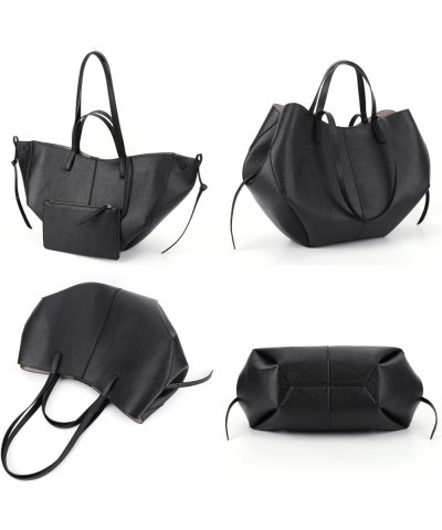 Tote Bag for Women Chic Leather Tote Handbag Fashion Large Shoulder Bags with Purse Underarm Bag Dumpling Bag Black $46.50 Totes