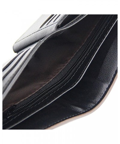 Fashion Color Blocking Short Wallet Men Leather Open Purse Multiple Card Slots Clutch Bag Air Wallet (Black, One Size) B One ...