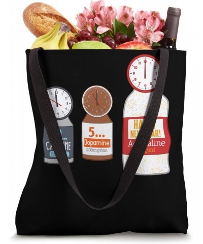 Nurse Caffeine Dopamine Adrenaline Happy New Year Medicament Tote Bag $12.90 Totes