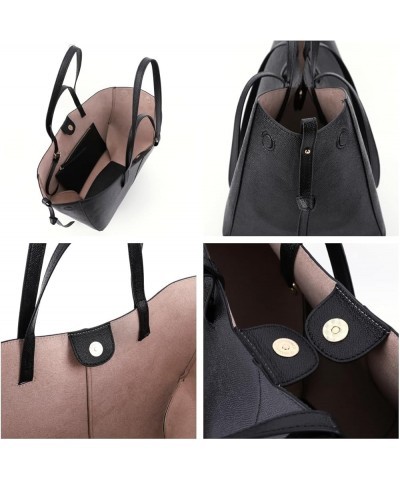 Tote Bag for Women Chic Leather Tote Handbag Fashion Large Shoulder Bags with Purse Underarm Bag Dumpling Bag Black $46.50 Totes