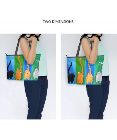 Tote Bag for Women with Zipper,Polyester Tote Purse Holiday Tote Bag Work Handbag Women Gift Cat 7 $10.89 Totes