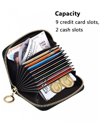 Woodland Mushrooms Flower Small Card Organizer Wallet for Women Riskfree RFID Wallet Leather Zipper Money Organizers $10.99 W...