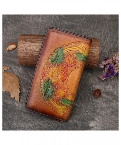 Woman Wallet Female Leather Purse Coin Women's Leather Wallets Purses and Handbags Colorful Wallet (Color : A, Size : 19.5 * ...