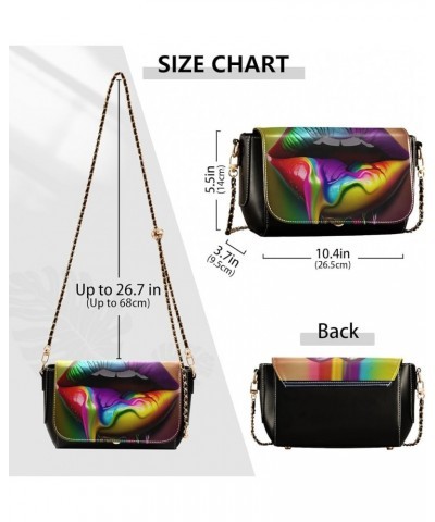 Crossbody Bags for Women Trendy Women's Black Shoulder Bag Small PU Leather Flap Cross Body Bag Handbags Pattern16 $17.21 Cro...