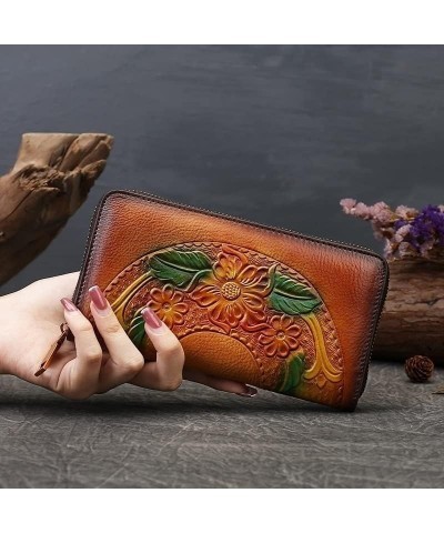 Woman Wallet Female Leather Purse Coin Women's Leather Wallets Purses and Handbags Colorful Wallet (Color : A, Size : 19.5 * ...