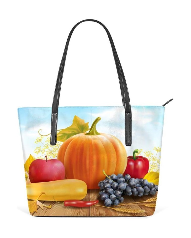 Women Handbag Microfiber Leather Large capacity money bag 40 x 29 x 9cm Happy Thanksgiving Day $20.25 Shoulder Bags