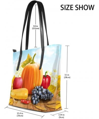 Women Handbag Microfiber Leather Large capacity money bag 40 x 29 x 9cm Happy Thanksgiving Day $20.25 Shoulder Bags