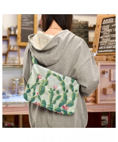 Spring Women Boho Handbag Cactus Red Flower Underarm Bag Tote Bag Shoulder Bag Crossbody Bag Fluffy Cell Phone Purse Lady Tra...