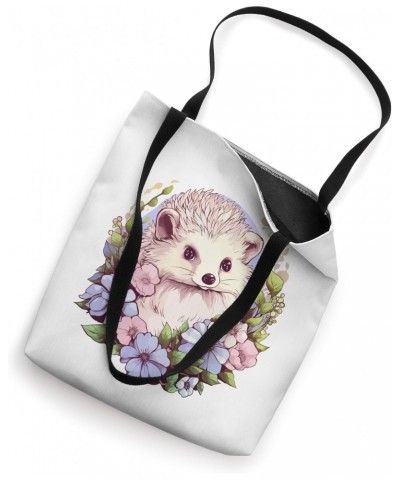 Cute Hedgehog With Flowers I Hedgehog Tote Bag $8.80 Totes