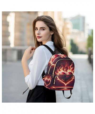 Abstract Tropical Palm Leaves Women Backpack Purse Quilted Travel Purse Mini Backpack Purse Love Heart on Fire Small $17.84 B...