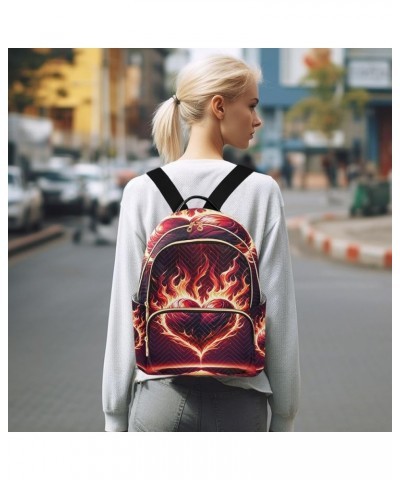 Abstract Tropical Palm Leaves Women Backpack Purse Quilted Travel Purse Mini Backpack Purse Love Heart on Fire Small $17.84 B...