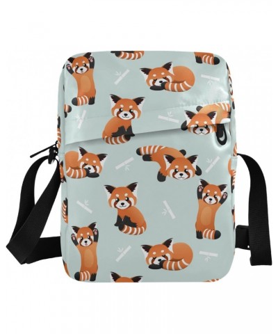 Small Shoulder Cute Red Panda Messenger Bags Women and Men Mini Adjustable Crossbody Handbag, Travel Portable Purse Phone Pas...