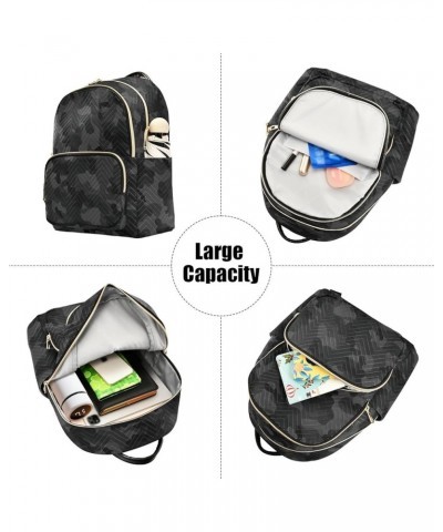 Dark Abstract Camo Backpack Purse for Women Small Mini Women's Fashion Backpack Back Pack Handbag Lady Purse,S Small $15.50 B...