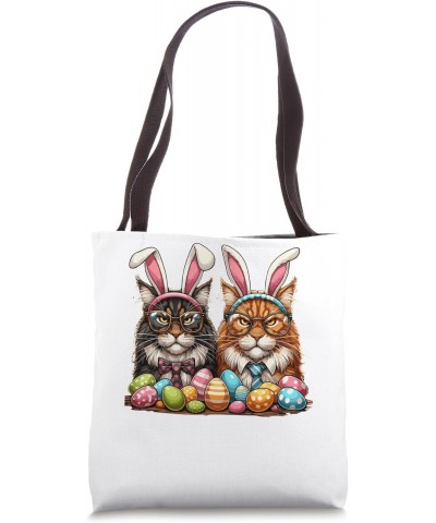 Cat Maine Coon Egg Hunting Easter Bunny Ears Farm Spring Tote Bag $9.60 Totes