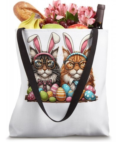 Cat Maine Coon Egg Hunting Easter Bunny Ears Farm Spring Tote Bag $9.60 Totes