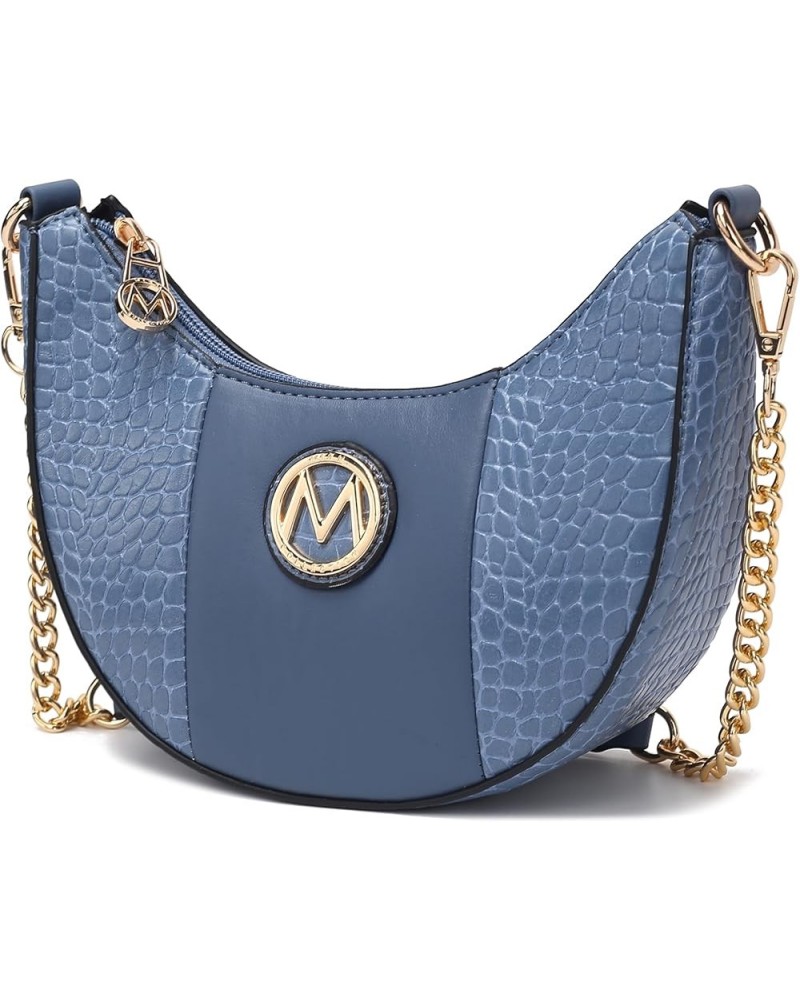 Women's Crossbody, Croco Embossed Handbag Vegan Leather Chain Strap Shoulder Bag Purse by Mia K Amira Denim $21.56 Shoulder Bags