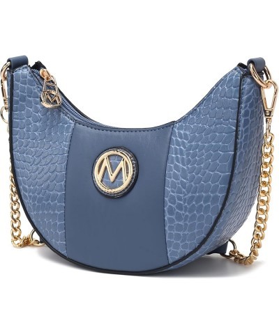 Women's Crossbody, Croco Embossed Handbag Vegan Leather Chain Strap Shoulder Bag Purse by Mia K Amira Denim $21.56 Shoulder Bags