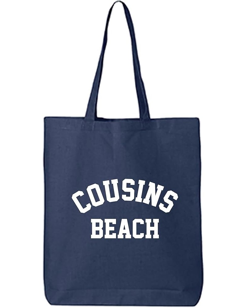 Cousins Beach Cotton Canvas Tote Bag Navy $10.29 Totes