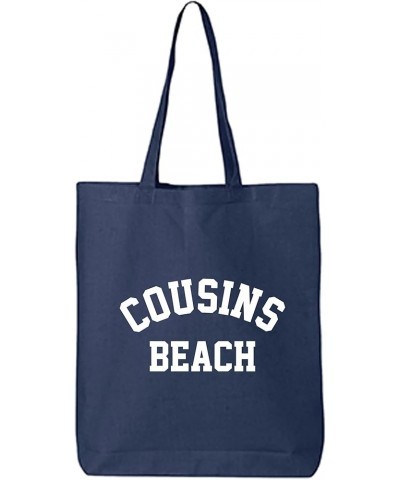 Cousins Beach Cotton Canvas Tote Bag Navy $10.29 Totes