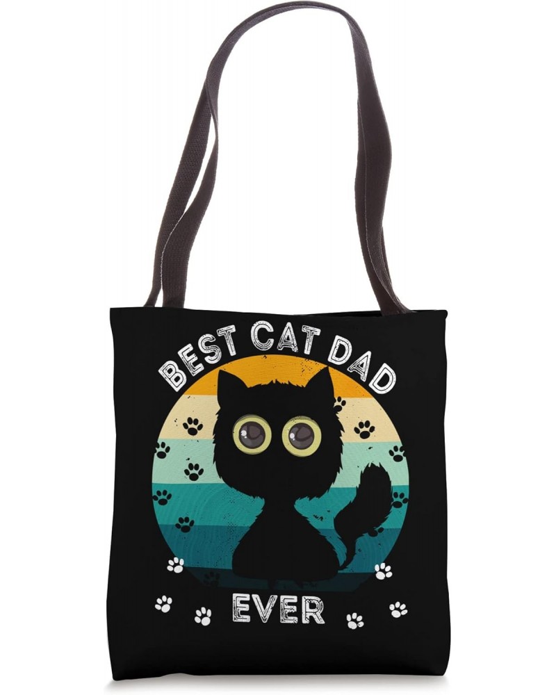 Best Cat Dad Ever Funny Vinyage Cat Daddy Tee Cute Cat Lover Tote Bag $10.51 Totes