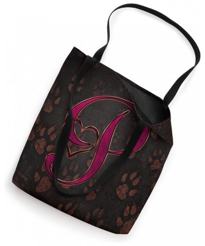 Paw Print Letter P Rose Pet Dog Cat Animal Heart Love Name Tote Bag $13.11 Totes