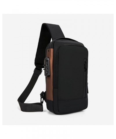 Anti-Thief Shoulder Bag with Password Lock Backpack Casual Crossbody Chest Bag Travel Sports Bag Fashion Sling Bag Black $10....