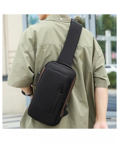 Anti-Thief Shoulder Bag with Password Lock Backpack Casual Crossbody Chest Bag Travel Sports Bag Fashion Sling Bag Black $10....