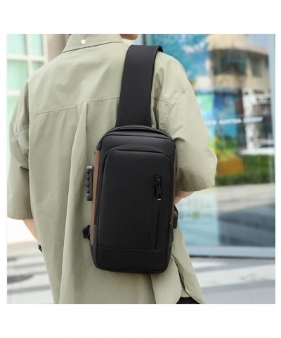 Anti-Thief Shoulder Bag with Password Lock Backpack Casual Crossbody Chest Bag Travel Sports Bag Fashion Sling Bag Black $10....