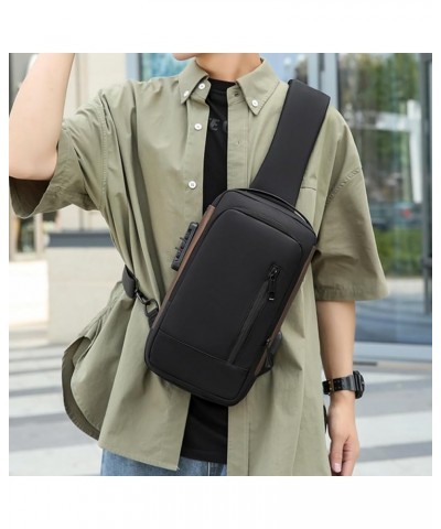 Anti-Thief Shoulder Bag with Password Lock Backpack Casual Crossbody Chest Bag Travel Sports Bag Fashion Sling Bag Black $10....