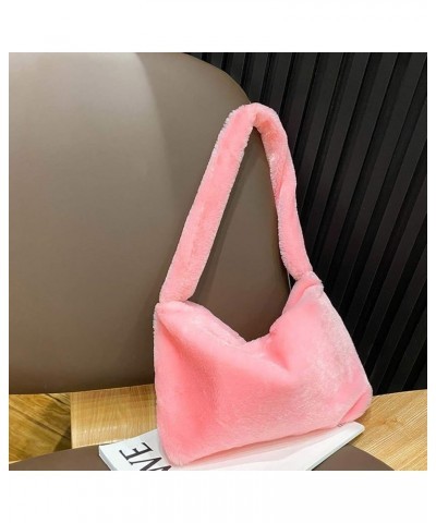 Women Girls Fluffy Plush Shoulder Bag Handbag Wallet Tote Bag for Autumn Winter (A) H $20.09 Totes