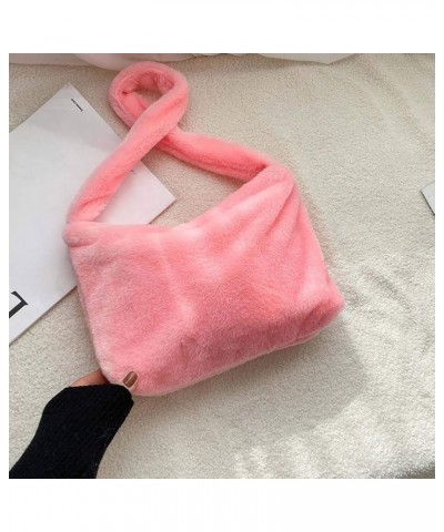 Women Girls Fluffy Plush Shoulder Bag Handbag Wallet Tote Bag for Autumn Winter (A) H $20.09 Totes