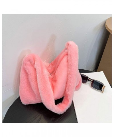 Women Girls Fluffy Plush Shoulder Bag Handbag Wallet Tote Bag for Autumn Winter (A) H $20.09 Totes