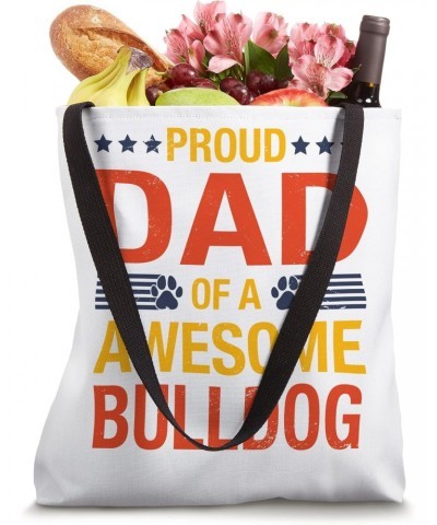 Awesome Bulldog Dad Quote Fathers Day Funny Dog Lover Saying Tote Bag $12.48 Totes