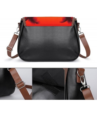 Shoulder Round Messenger Bag Leather Travel Briefcase Satchel for Office, Work, Travel Pattern (66) $14.35 Satchels