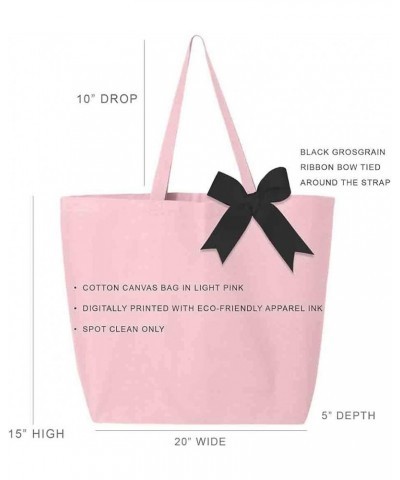 Pink Tote Bags with Black Bow - Sorority Tote Bag - Large Canvas Tote Bag for Women and Sisterhood Alpha Chi Omega $13.12 Totes