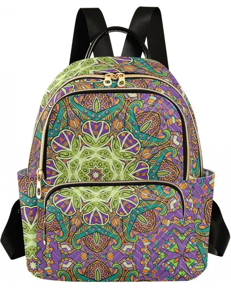 Mexico Ethnic Mehndi Mini Backpack Purse for Women, Ethnic Travel Backpack Fashion Backpack Handbag Shoulder Bag Small Casual...