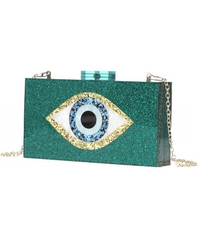 Clutch Purses for Women-Evil Eye Acrylic Clutch Glitter Purse Evening Bag Chain Shoulder Crossbody Handbags 5156-4 Green $13....