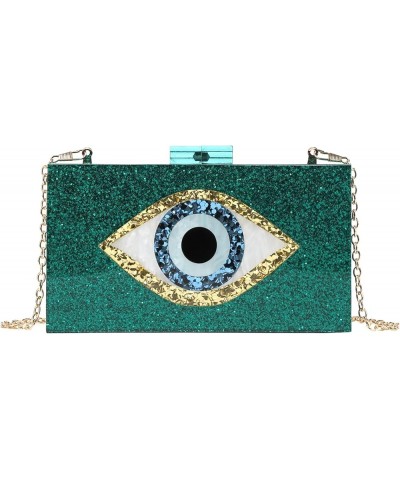 Clutch Purses for Women-Evil Eye Acrylic Clutch Glitter Purse Evening Bag Chain Shoulder Crossbody Handbags 5156-4 Green $13....