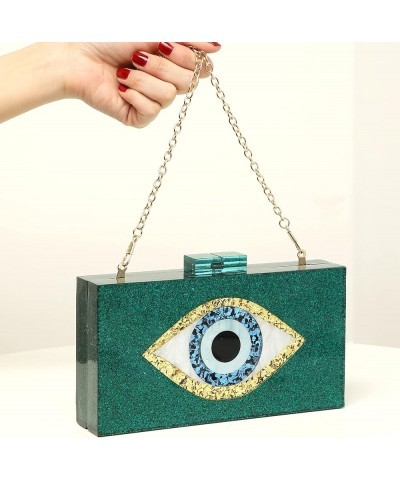 Clutch Purses for Women-Evil Eye Acrylic Clutch Glitter Purse Evening Bag Chain Shoulder Crossbody Handbags 5156-4 Green $13....