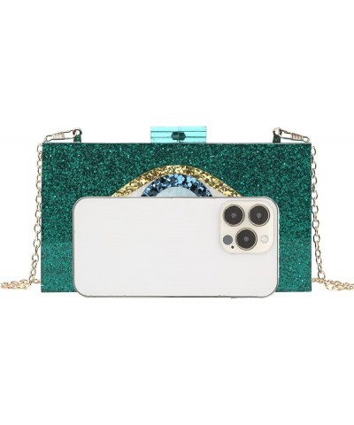 Clutch Purses for Women-Evil Eye Acrylic Clutch Glitter Purse Evening Bag Chain Shoulder Crossbody Handbags 5156-4 Green $13....