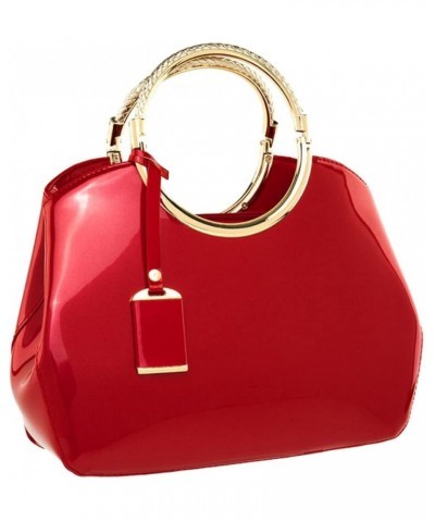 Women's Handbags Top-Handle Bags Patent Leather Evening Purse Shoulder Bags Purse for Wedding, Shopping, Dating Work (Red) Re...