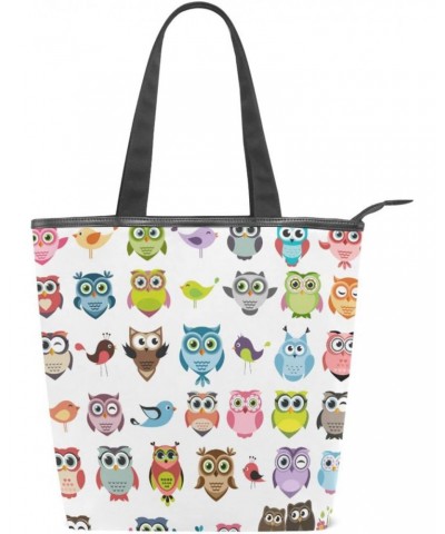 Tote Handbag for Women Tote Bag, Color Owls and Birds Canvas + leather Shoulder Bag, Hobo bag, Satchel Purse(229ut0c) $11.75 ...