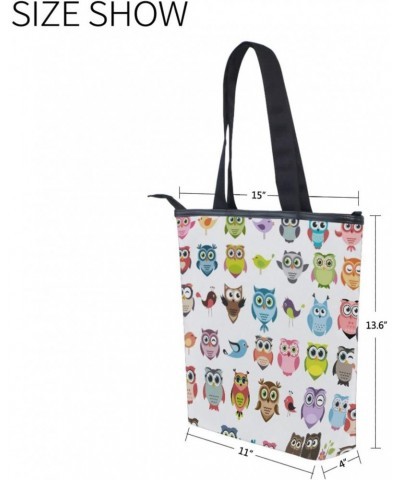 Tote Handbag for Women Tote Bag, Color Owls and Birds Canvas + leather Shoulder Bag, Hobo bag, Satchel Purse(229ut0c) $11.75 ...