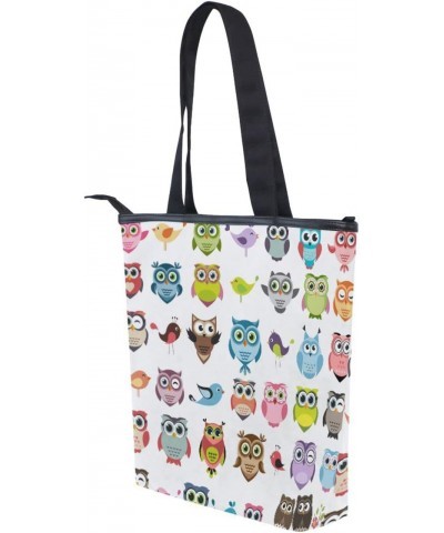 Tote Handbag for Women Tote Bag, Color Owls and Birds Canvas + leather Shoulder Bag, Hobo bag, Satchel Purse(229ut0c) $11.75 ...