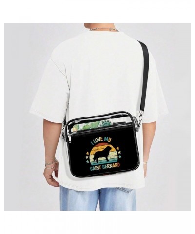 Samoyed-vintage-print Clear Crossbody Shoulder Purse Bag for Men Women, Stadium Clear Messenger Bag Style-2 $10.75 Crossbody ...