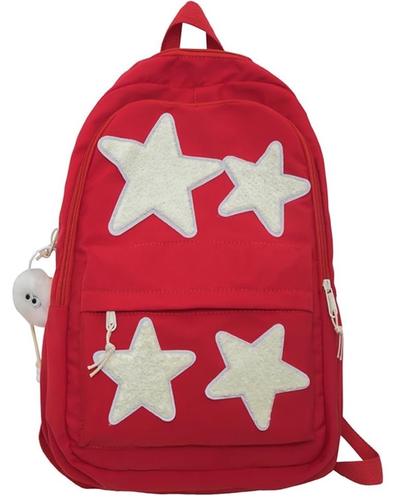 Kawaii Backpack with Cute Accessories Stars Y2K Aesthetic Backpack with Plush Pendenat Grunge 10-12 Daypack (Red) Red $29.96 ...